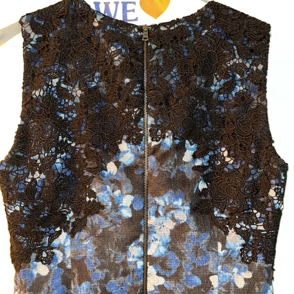 Tahari Blue Flower & Lace Appliqué Dress - Picture 5 of 5